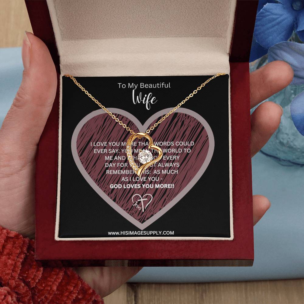 "GOD LOVES YOU MORE" Eternity Necklace - Wife
